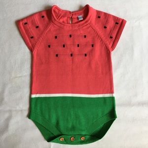 Watermelon one piece size 2T 3T 90 Cotton knit EUC